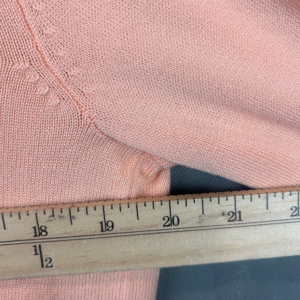 89TH & Madison Sweater Women's Open Ribbed Front Cardigan Salmon Pink Size Med - Picture 10 of 10
